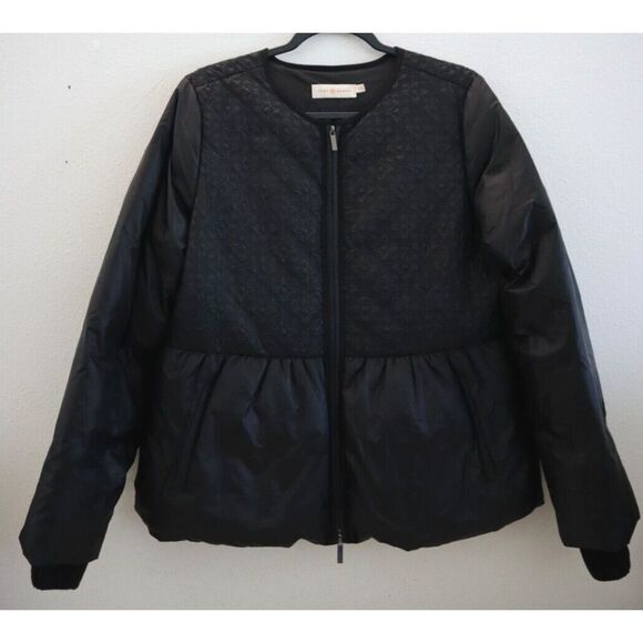 Tory Burch 32141576 Women's Sz M Black Quilted Down Michelle Puffer Jacket $475 - Picture 1 of 13